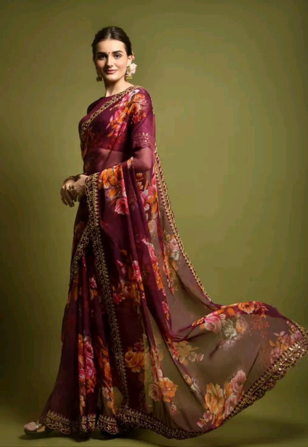 Floral Saree with Border