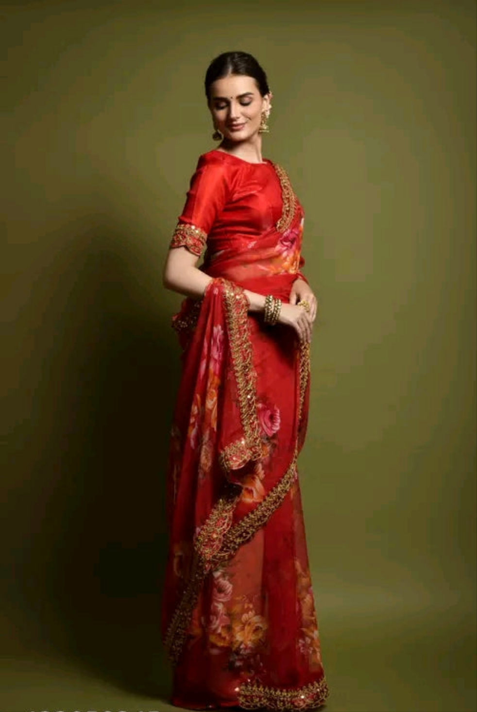Floral Saree with Border