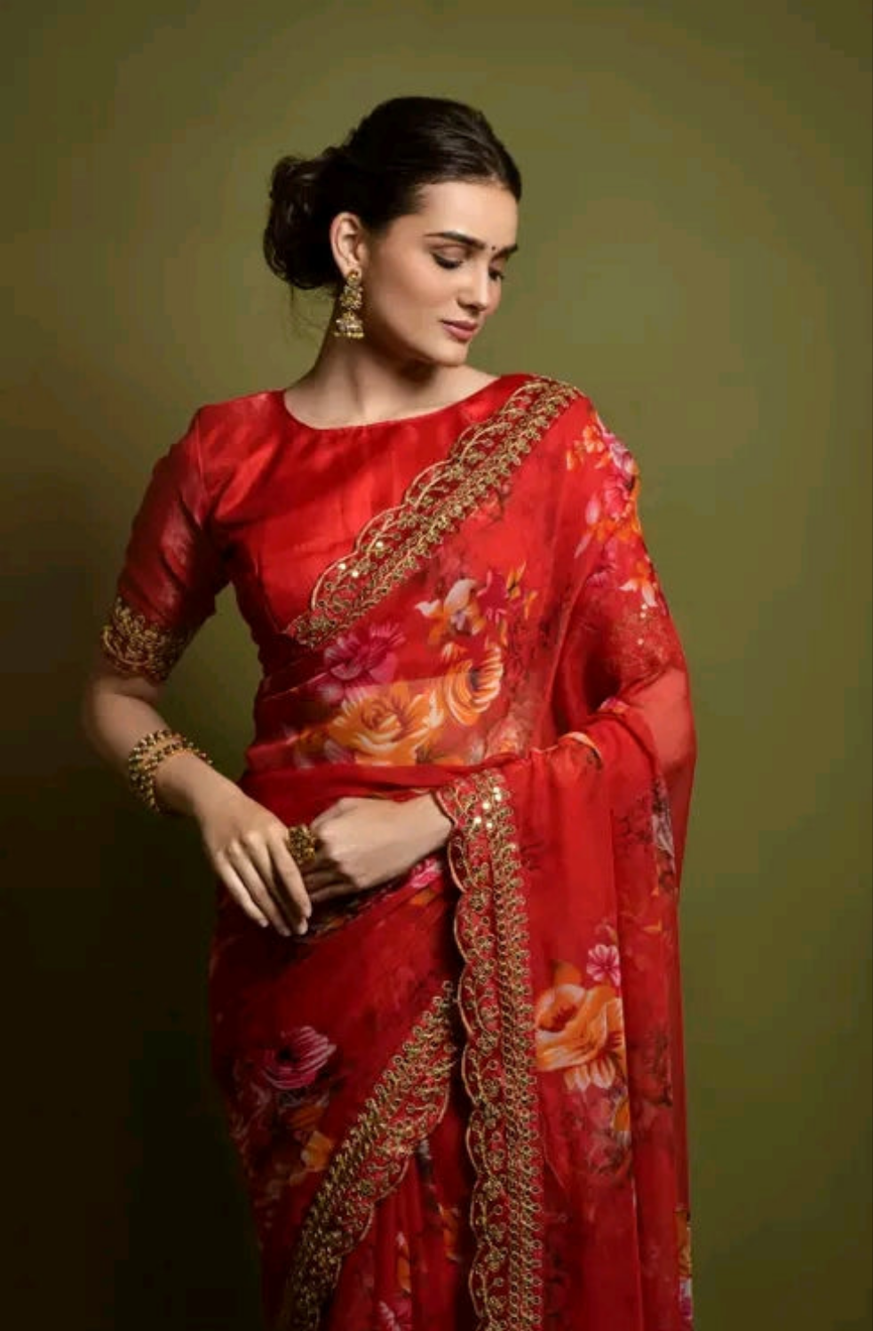 Floral Saree with Border