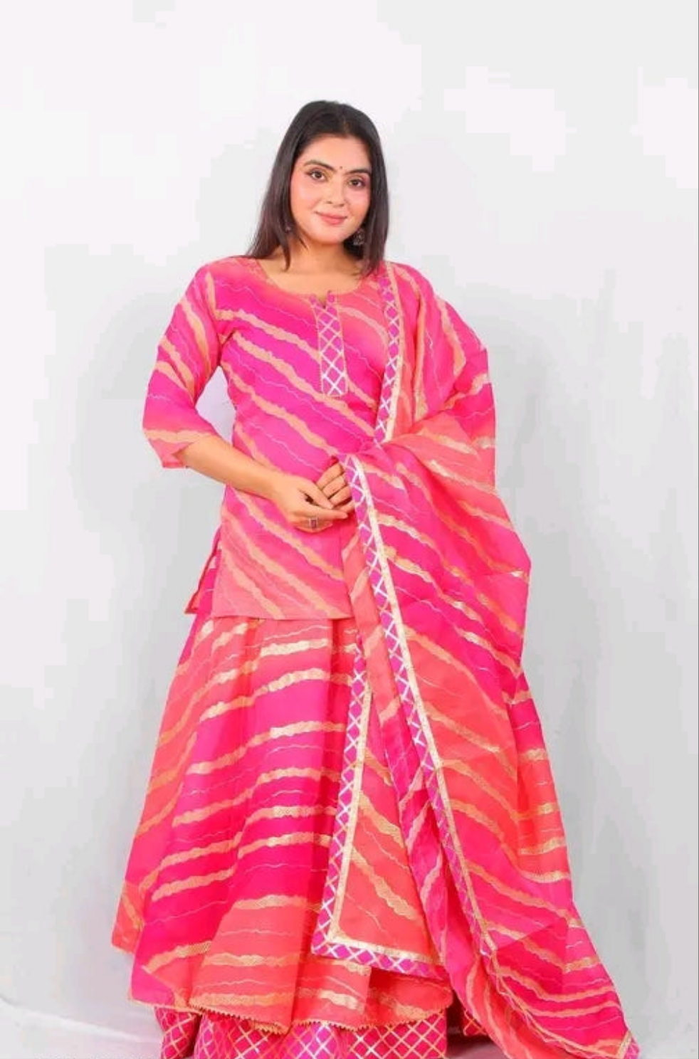 Leheriya Kota Doria Lehenga