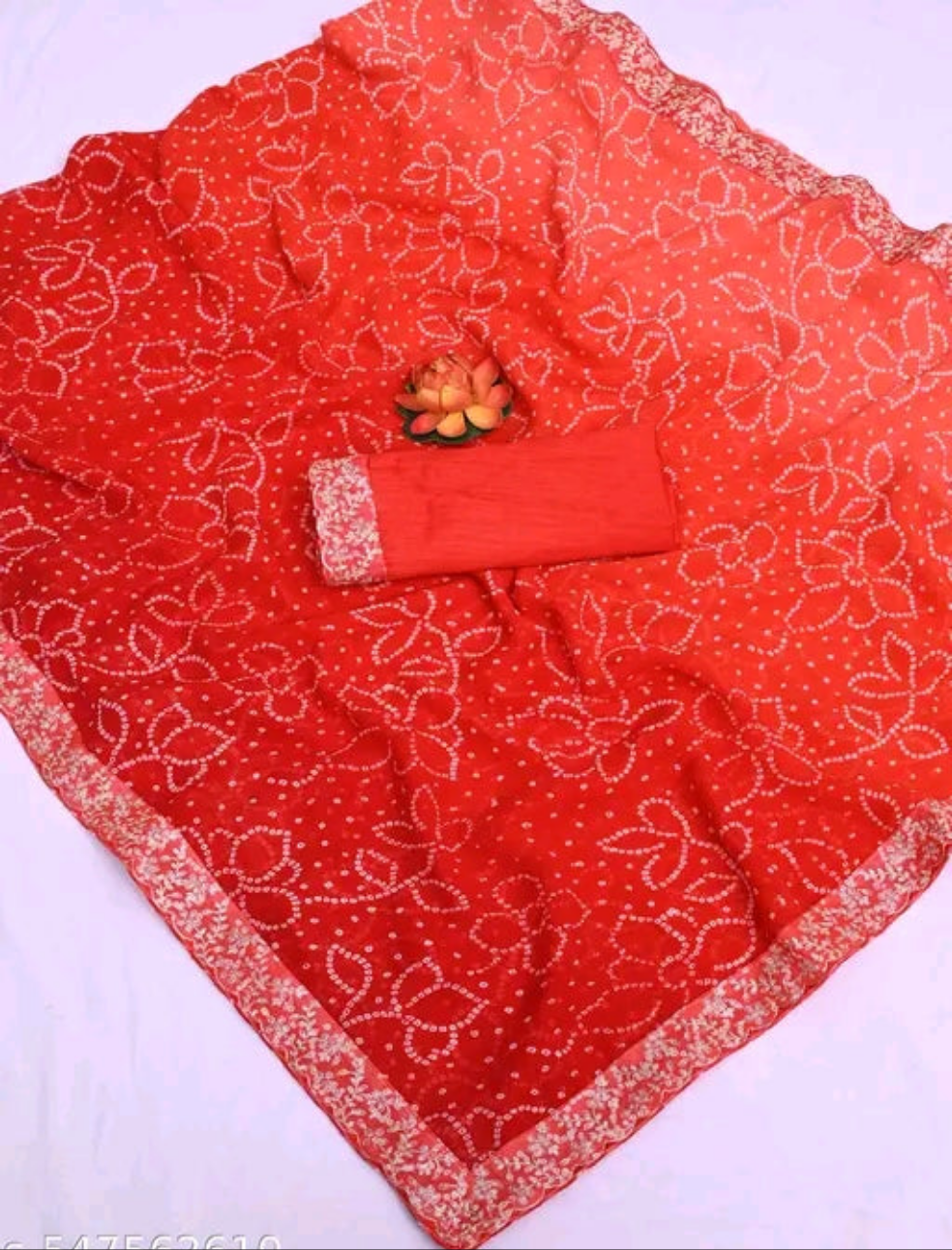 Bandhani Shaded Saree with Zardozi Border