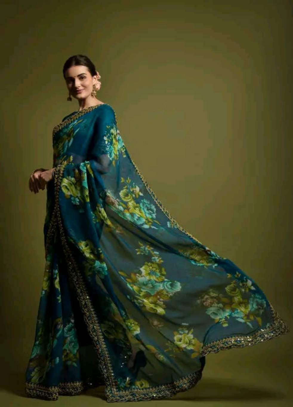 Floral Saree with Border