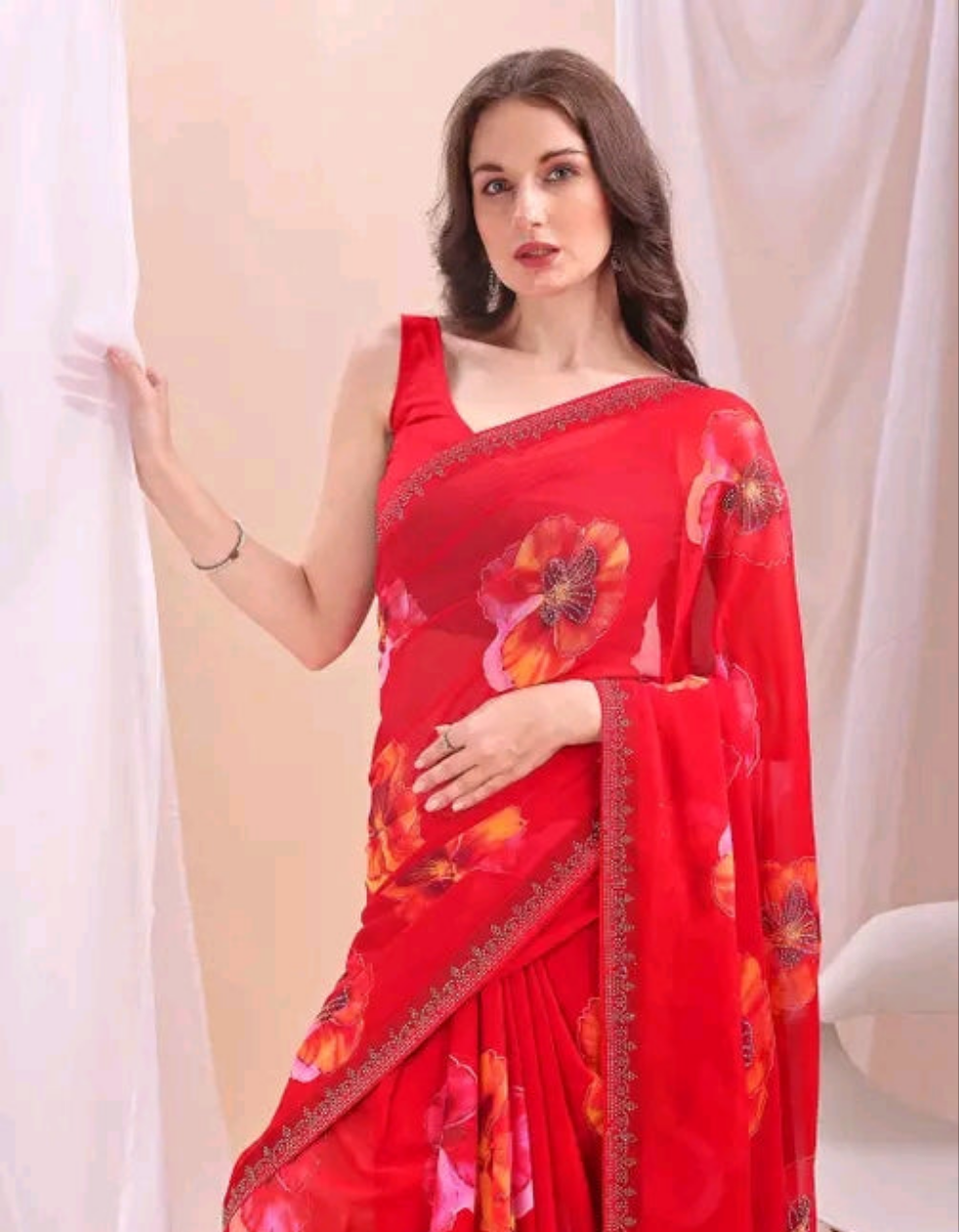 Digital Floral Printed Saree