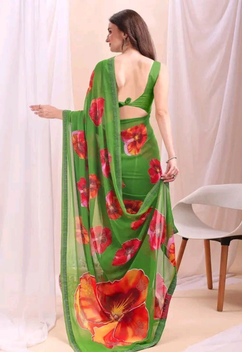 Digital Floral Printed Saree