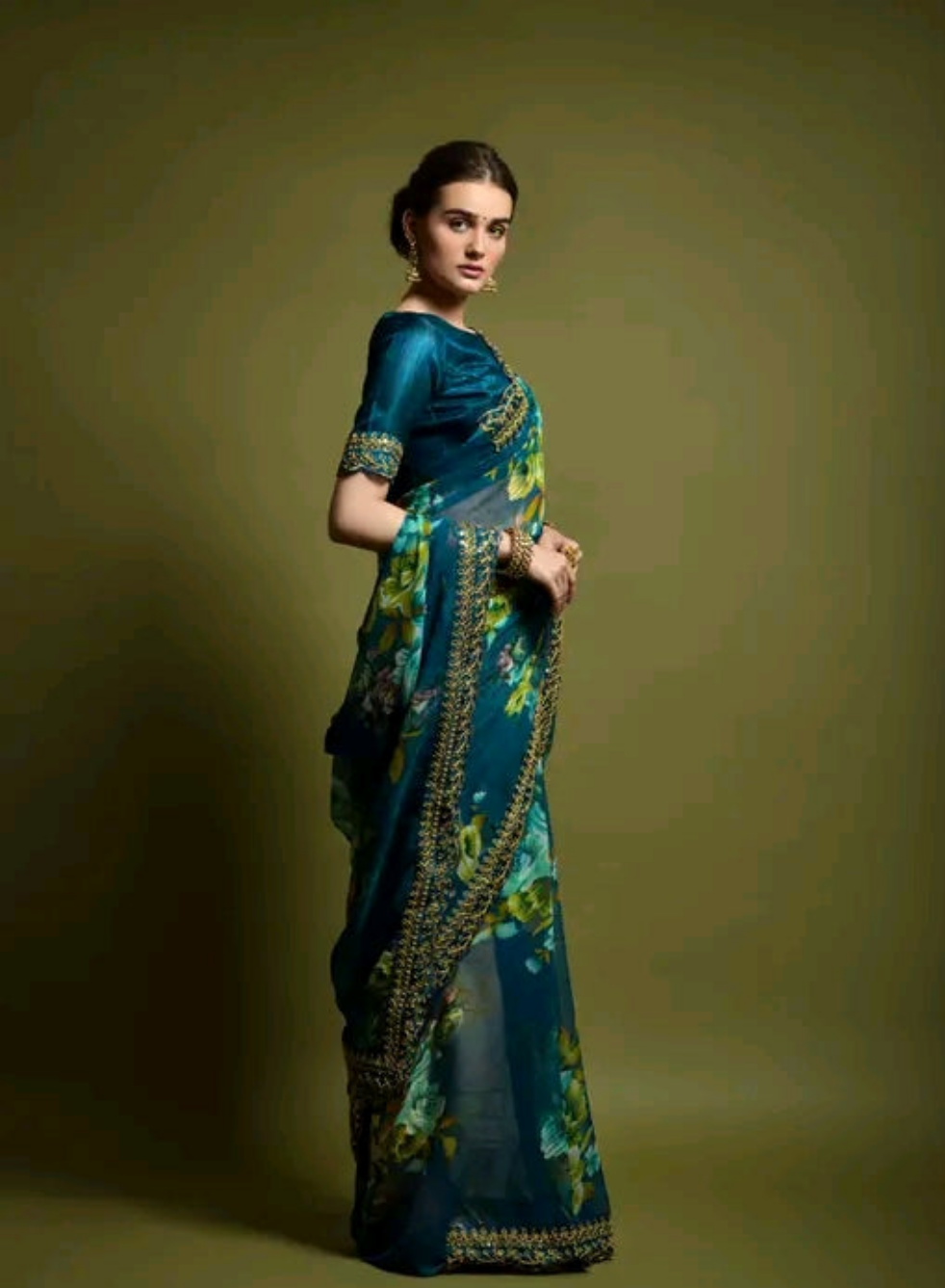 Floral Saree with Border