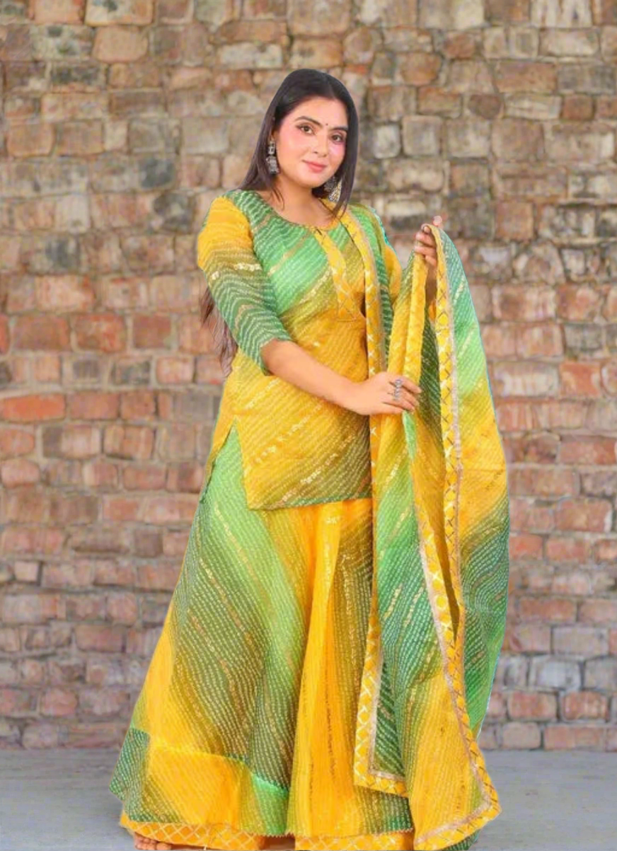 Leheriya Kota Doria Lehenga