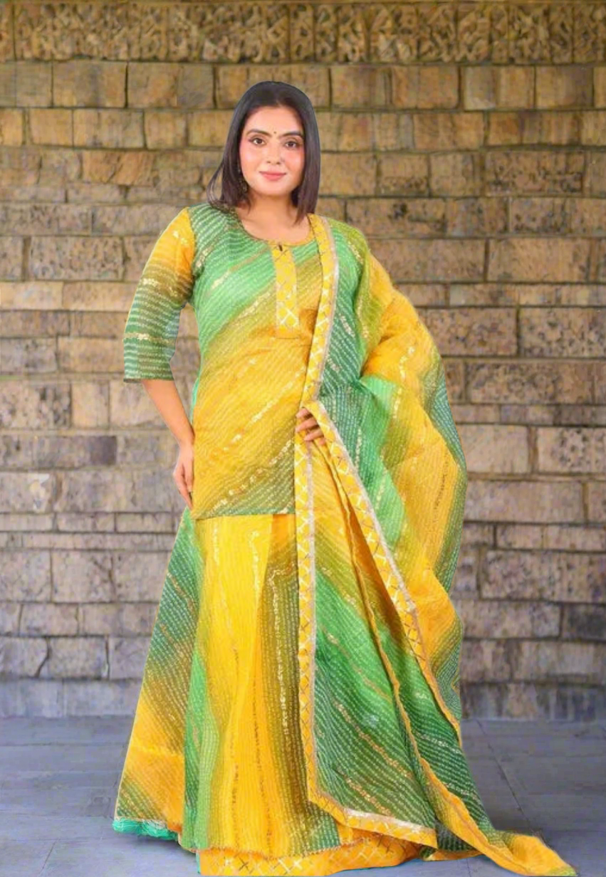 Leheriya Kota Doria Lehenga