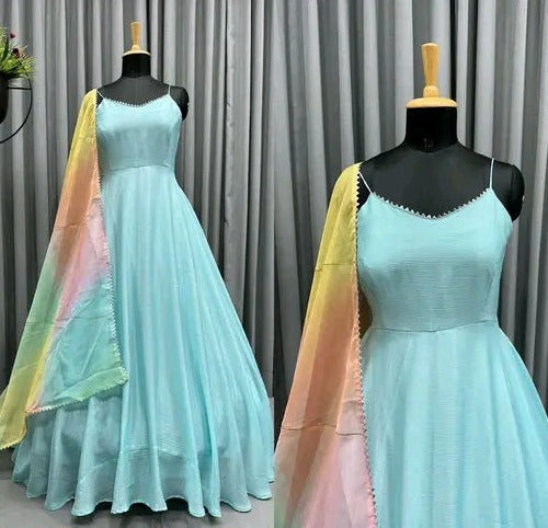 Anarkali with Lehariya Dupatta
