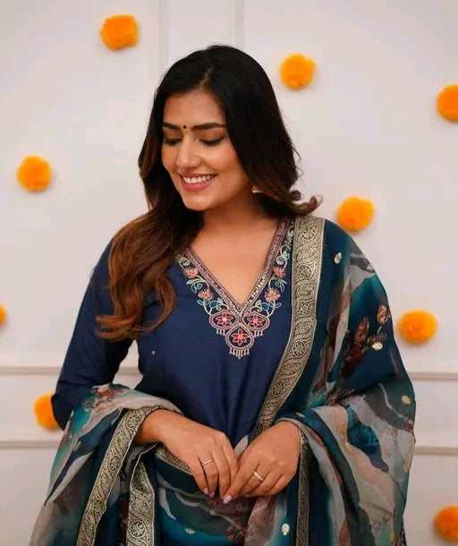 Khwaish Silk Kurti with Zari Dupatta