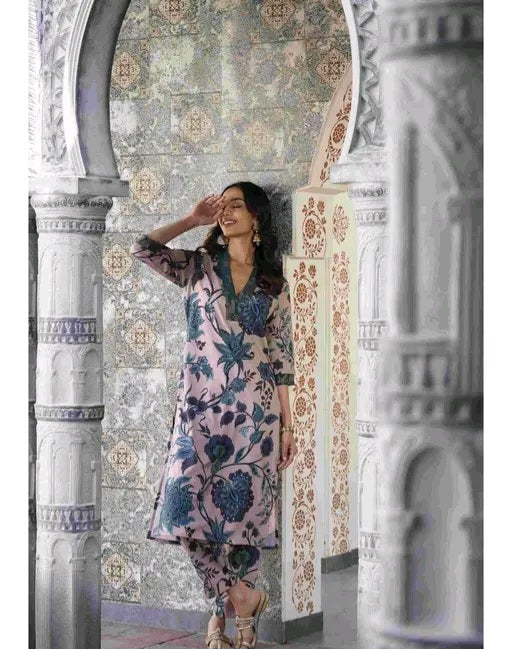 Trendy Floral Kurti Set (With Plus Sizes)