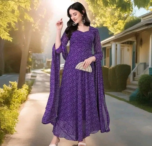 Bandhni Anarkali Suit set