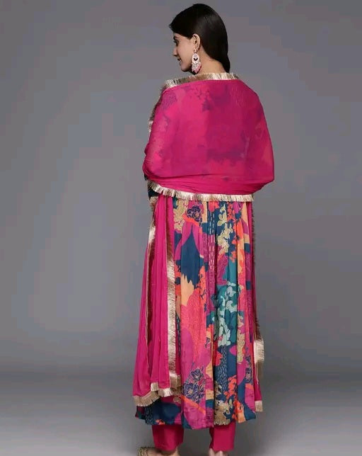 Floral Aline Kurta With Dupatta