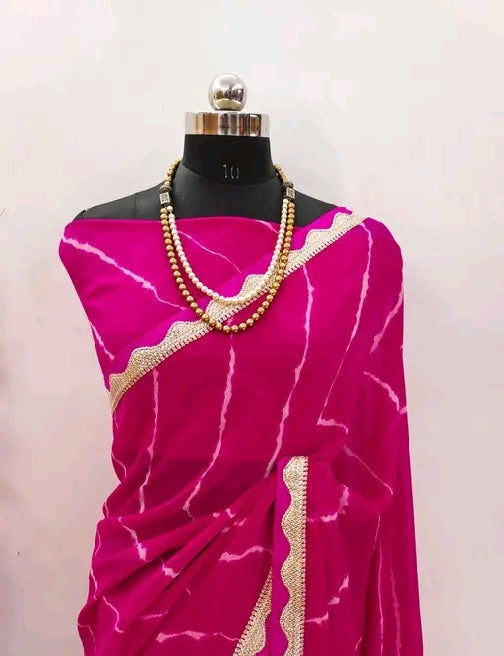 Mewar Sibori Kinari Border Saree