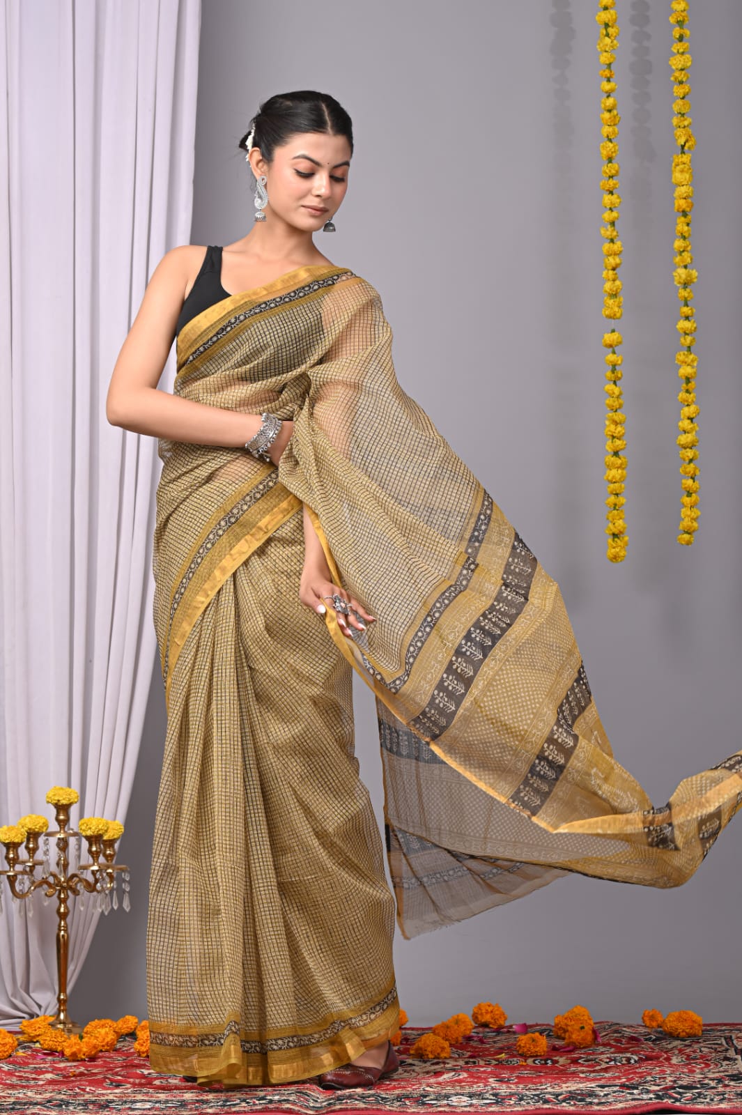 Check Pattern Kota Doria Saree
