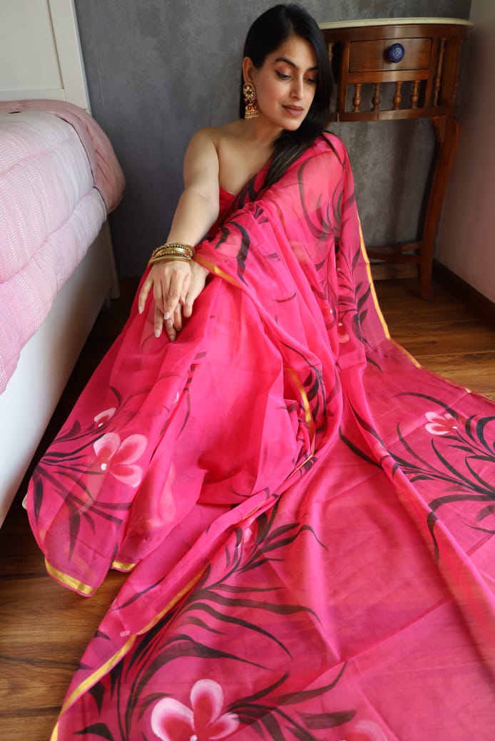 Phulwari Hand Painted Saree