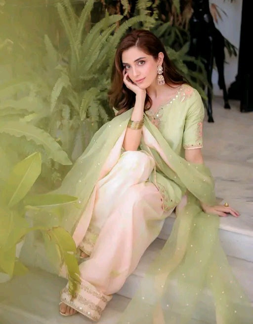 Short Kurti Suit with Zardozi embroidery