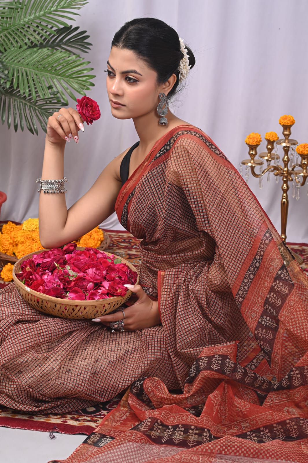 Check Pattern Kota Doria Saree