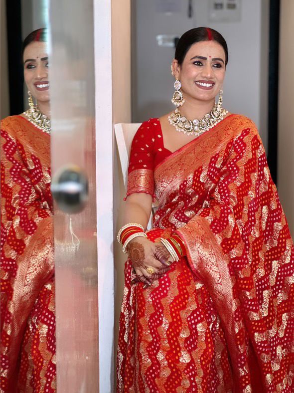 Bridal Banarsi Bandhani Saree