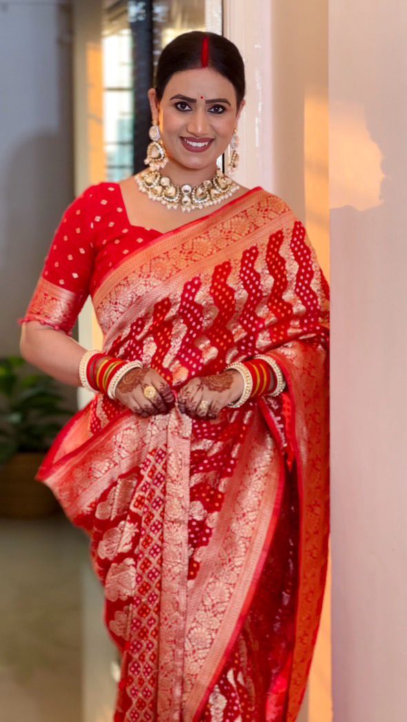 Bridal Banarsi Bandhani Saree