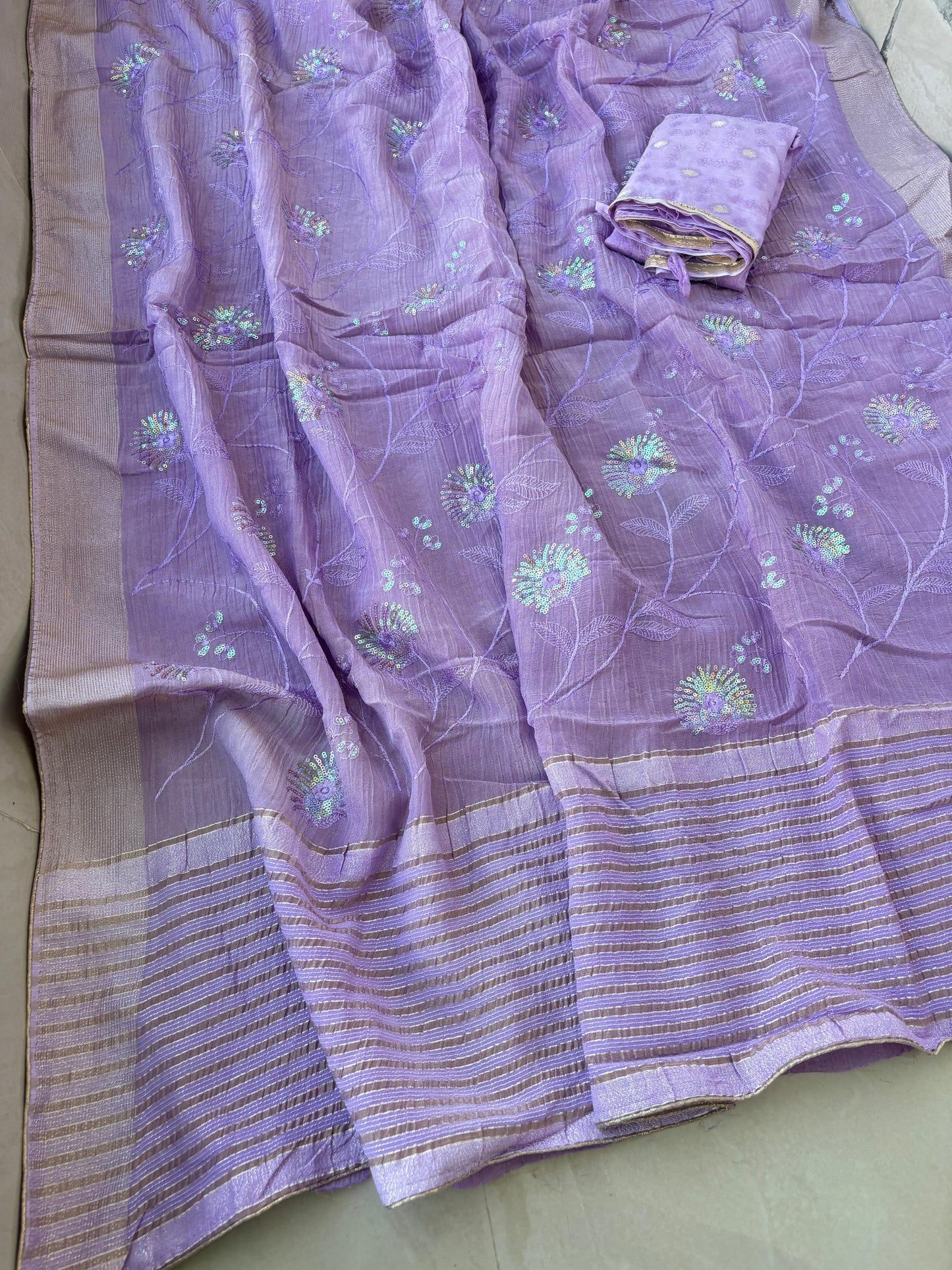 Elegant Embroidery Saree