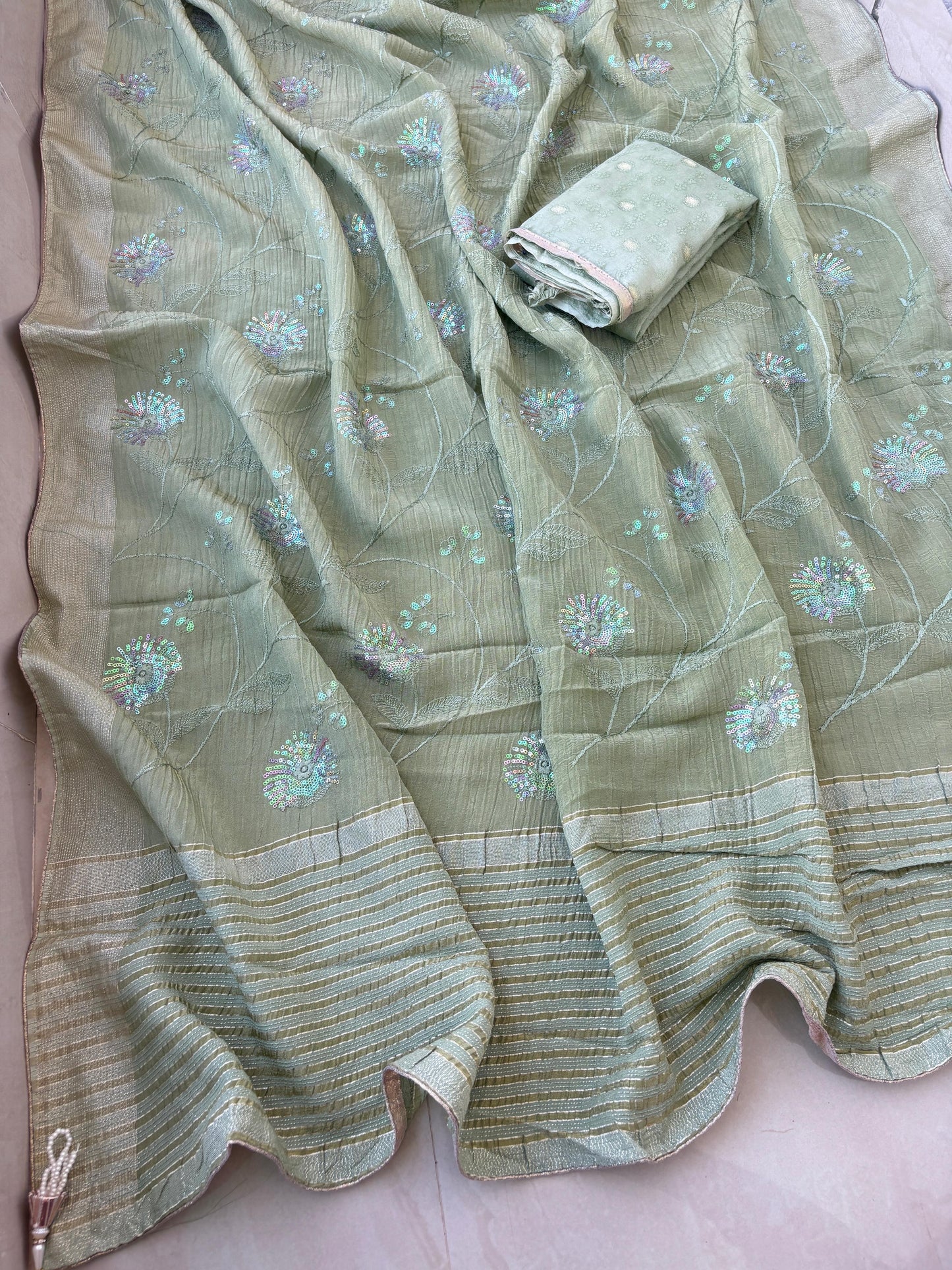 Elegant Embroidery Saree