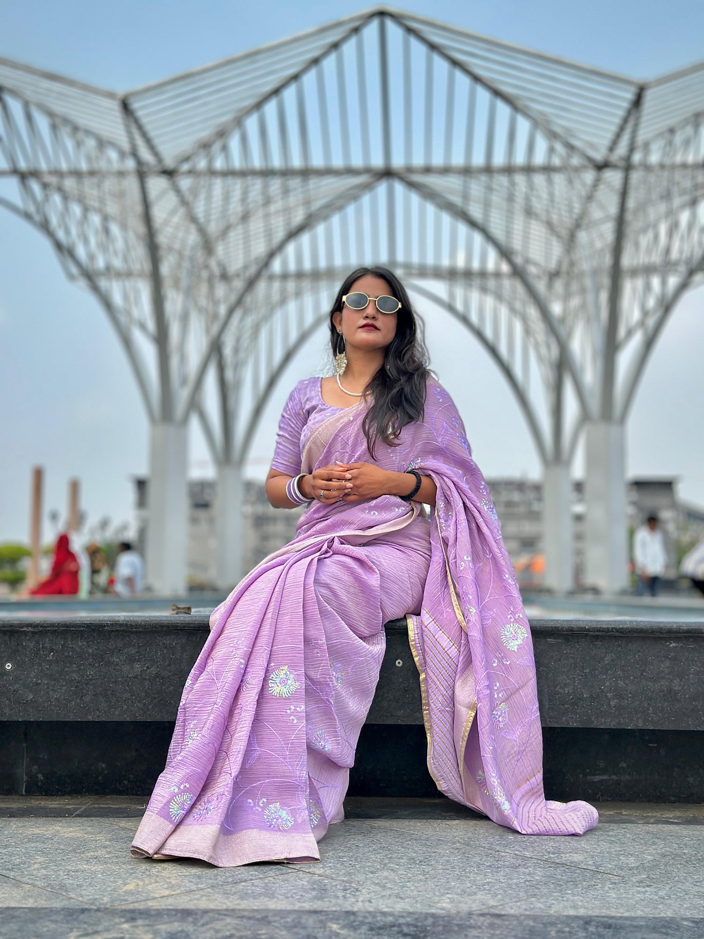 Elegant Embroidery Saree