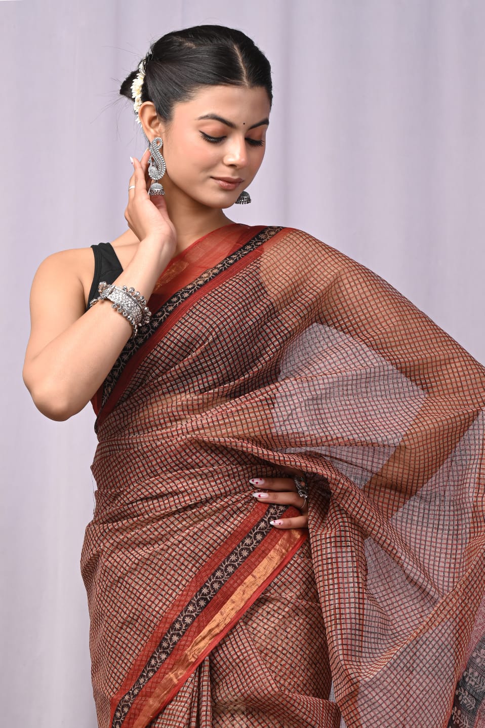 Check Pattern Kota Doria Saree
