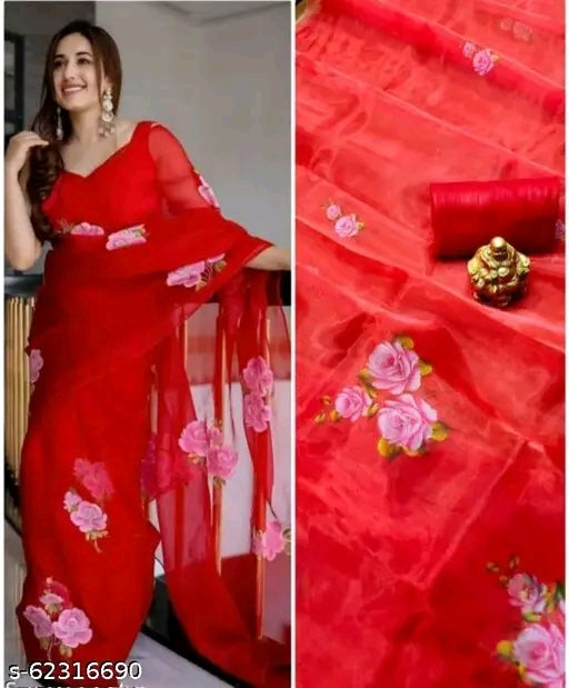 Cocktail Black Organza Saree