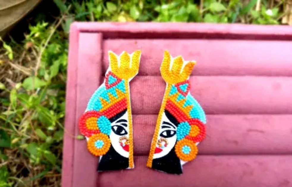 Nkshatra Handmade MA Durga Earrings