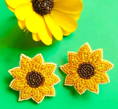 Nkshatra Handmade Sunflower Studs