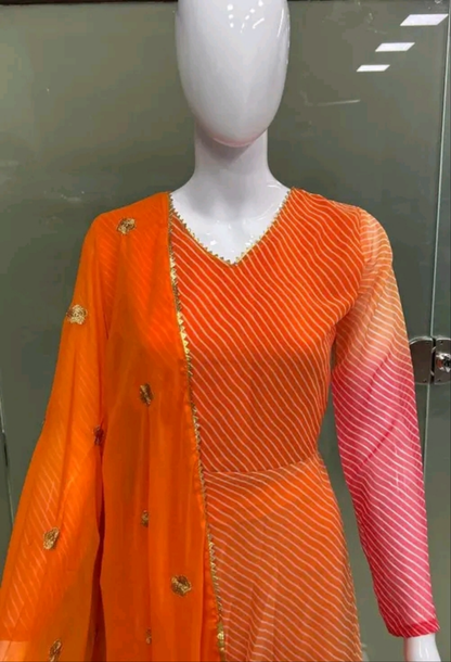 Rangeelo Kesariya Anarkali Kurti with Dupatta