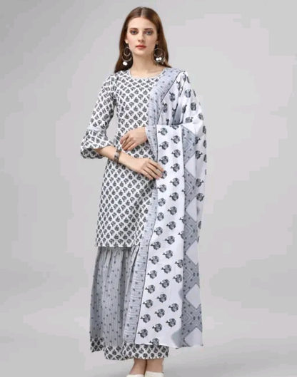 IBADAT Ruffle Sleeves Garara Set