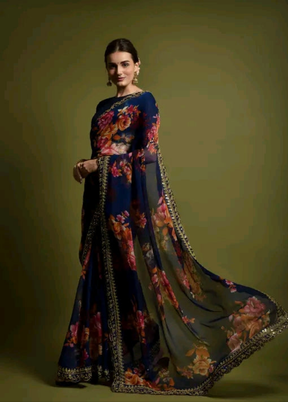 Floral Saree with Border