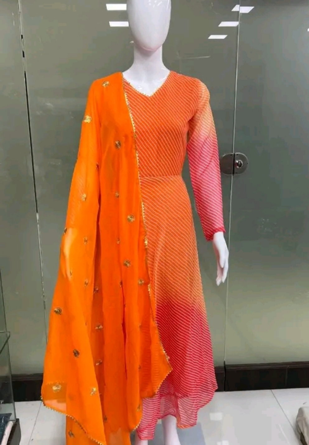 Rangeelo Kesariya Anarkali Kurti with Dupatta