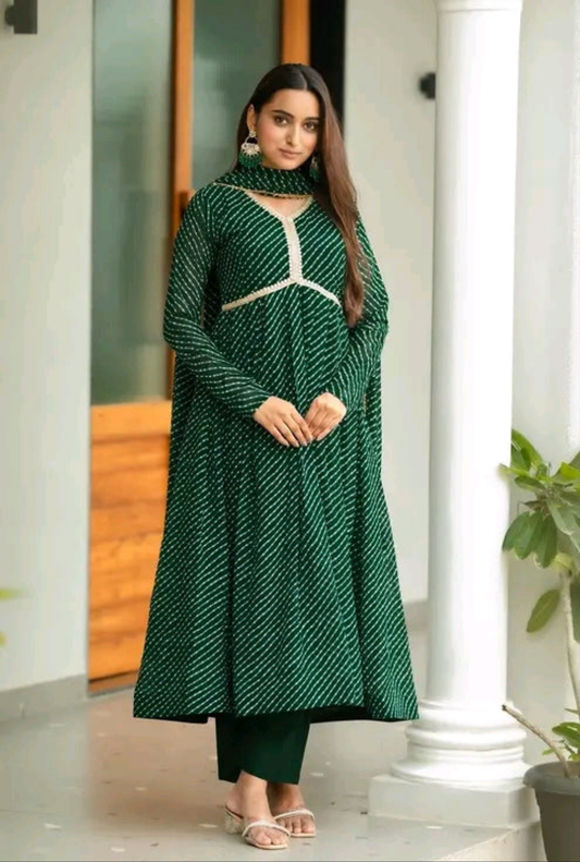 Leheriya Kurti with Dupatta