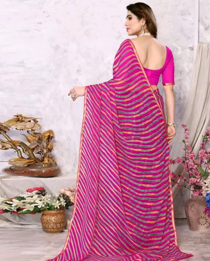 Maharani Multicolor Leheriya Saree