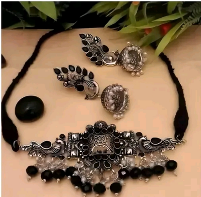 Black Beads Choker Set