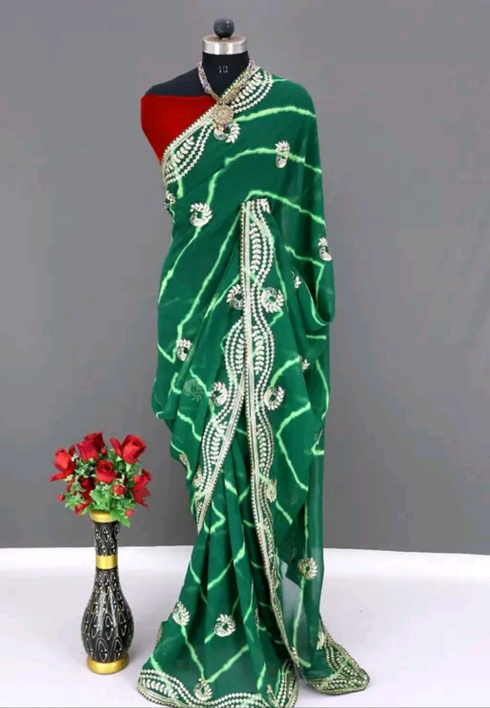 Mewar Leheriya Gota Work Saree