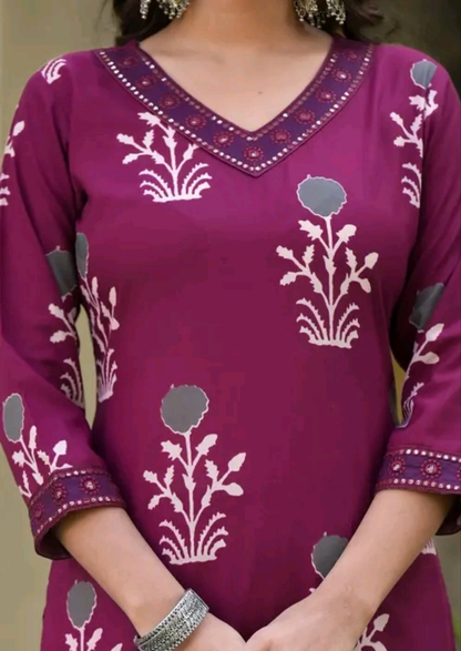 Khwaish Floral Kurti Set with Dupatta