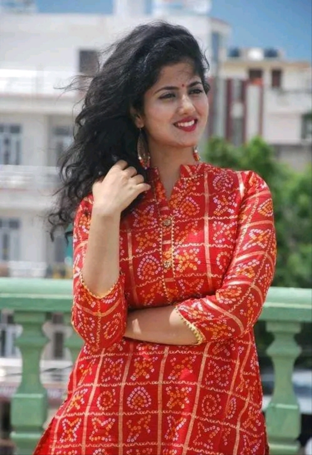 Kota Doria Red Kurti