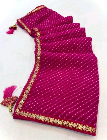 Maharani Sibori Saree with Zardozi Border