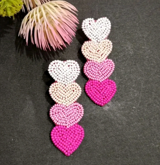 Nkshatra Handmade Hearts Earrings