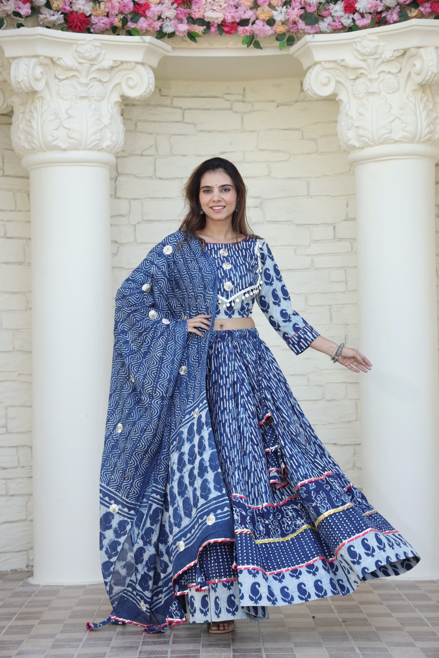 Raabta Blue Paisley print Lehenga Set