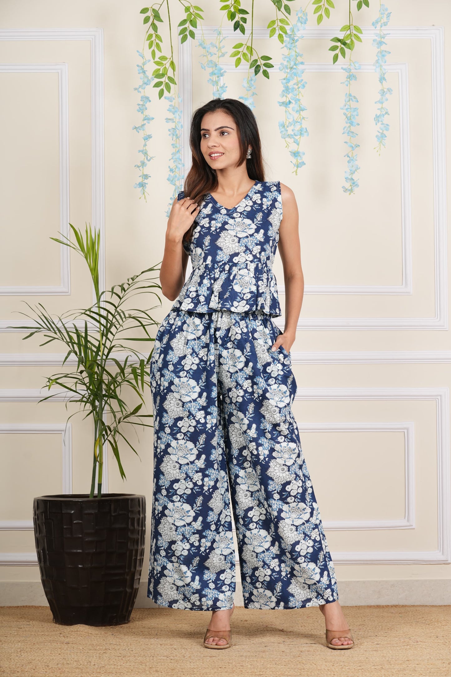 Inaayat Indigo Floral Co Ord Set