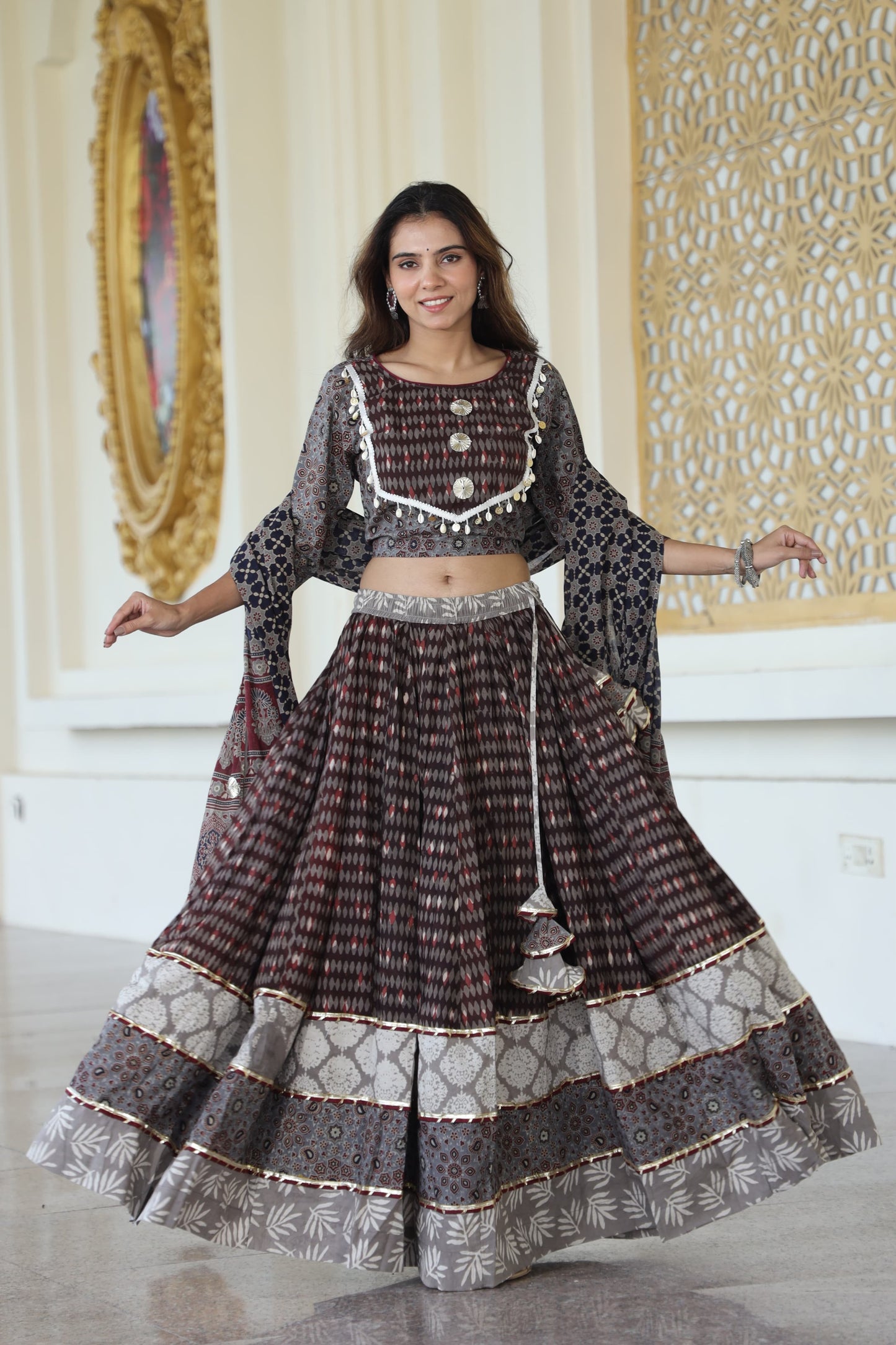 Raabta Black Gota Patti Lehenga Set