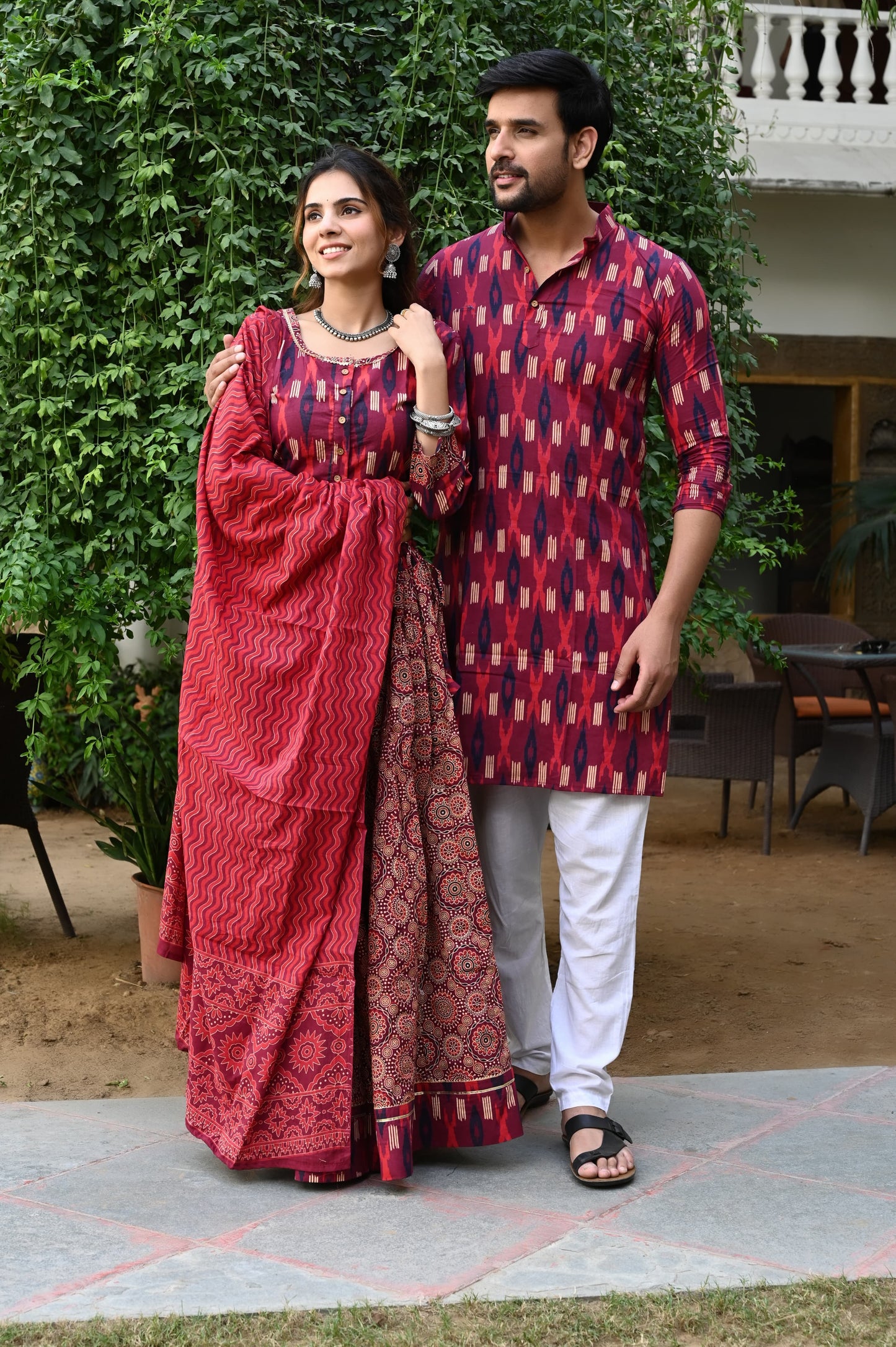 RAAS Bagru Print  Lehenga Kurta Couple Twinning Set