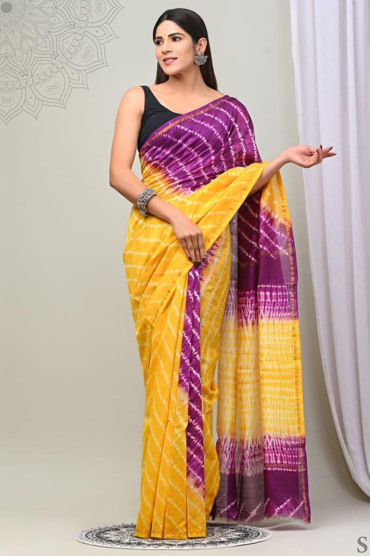 Leheriya Chanderi Silk Saree