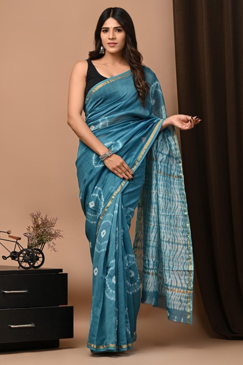 Tie and Dye Chanderi Silk Saree