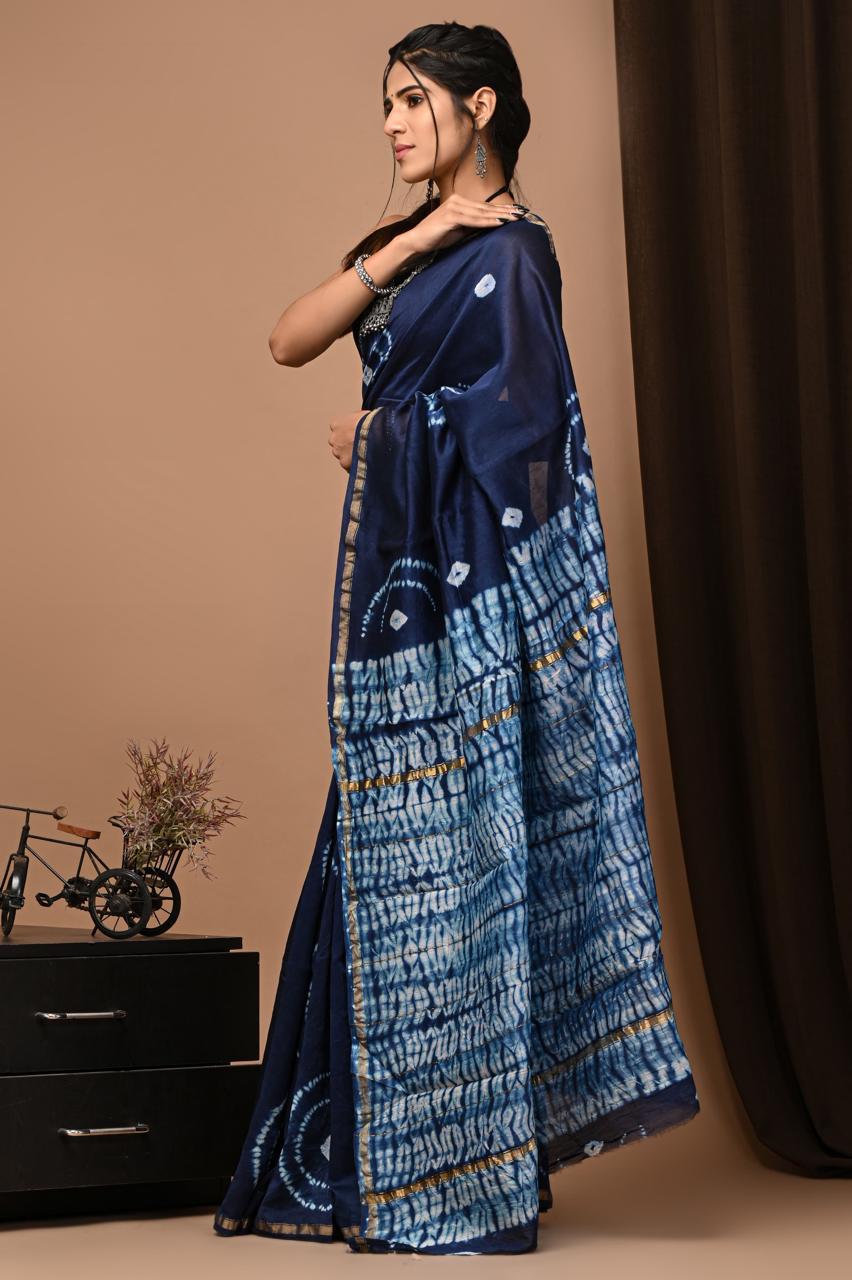 Tie and Dye Chanderi Silk Saree