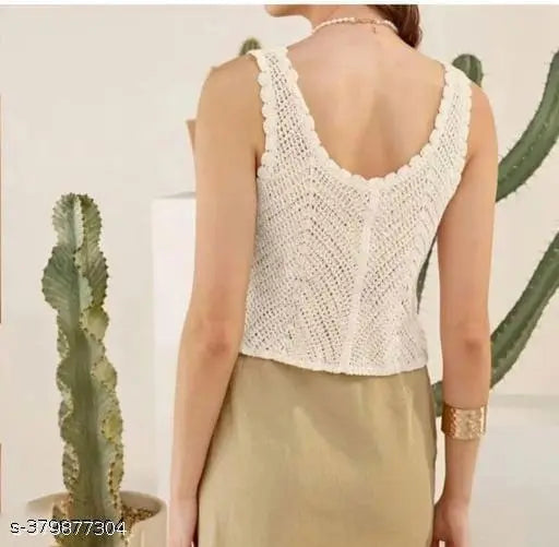 Sleeveless Trendy Crochet Top